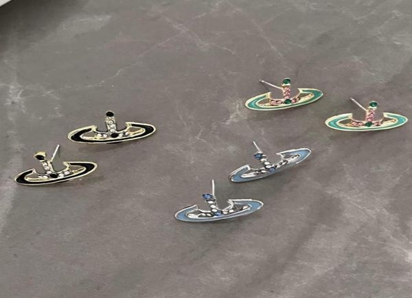 

cute saturn stud earring women cross planet earrings fashion jewelry for gift party6309249, Golden;silver