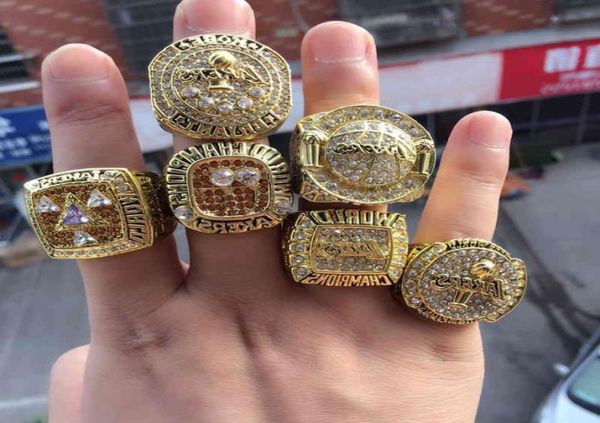 

6pcsset 2000 2001 2002 2009 2010 2016 los angeles basketball world championship ring whole ship us size 112934790, Golden;silver
