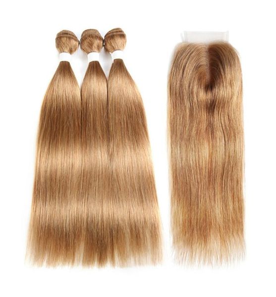 

silky straight hair bundles with lace closure honey blonde hair extensions virgin peruvian hair with lace closure 4x4 part6321546, Black;brown