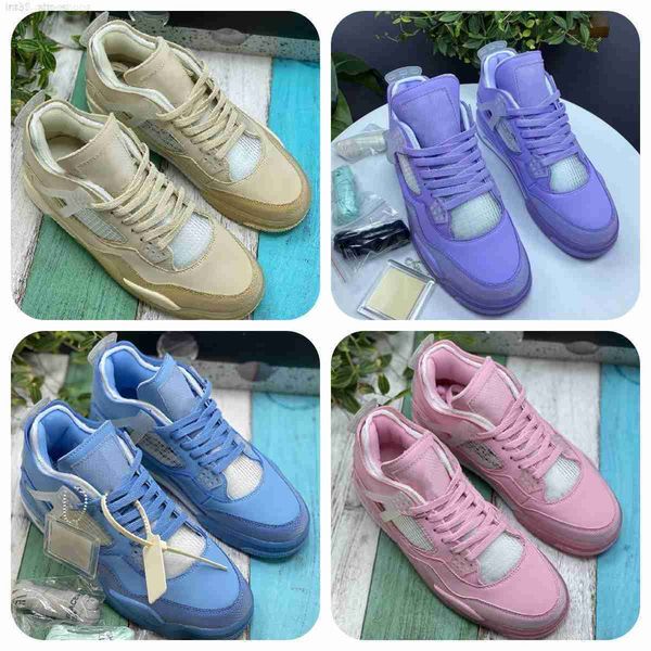 

2023 4s shimmer basketball shoes men's women's cyan 4 union co-branded pe 4s sneakers