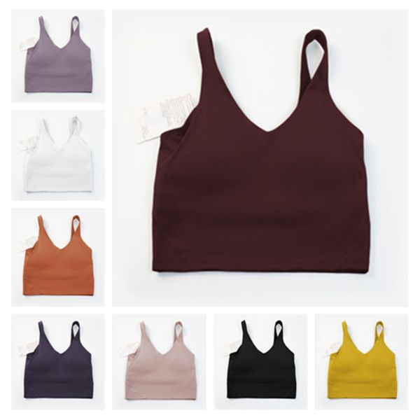 

lu-001 classic popular fitness bra butter soft women sport tank gym crop yoga vest beauty back shockproof with removable chest pad wholesale