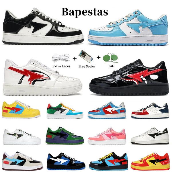

designer bapesta sk8 sta low casual shoes platform bapestar baped sneakers men women shark black white camo combo pink bapestas baped sk8 st