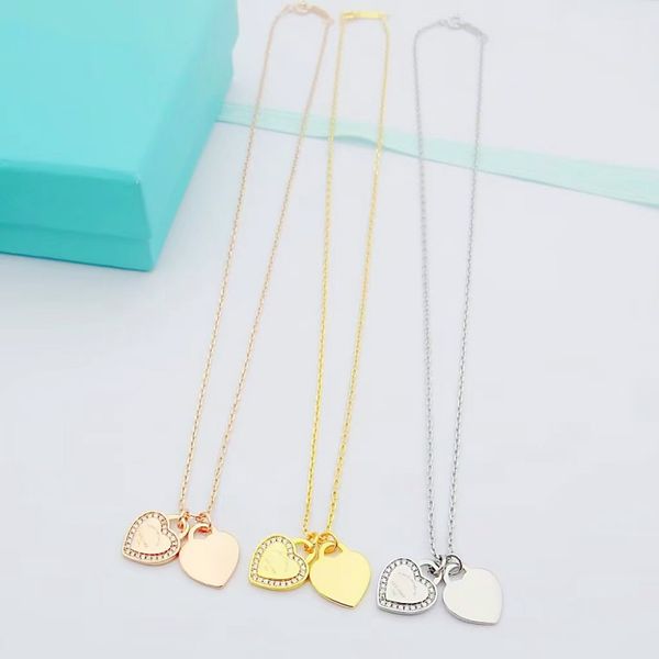 

designer women's necklace earnail bracelet set fashion luxury love pendant girl valentine's day gift with box, Silver