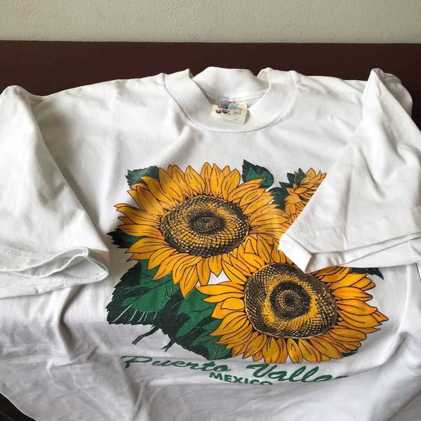 

the forward to sunshine sunflower printed white t-shirt spring/summer underlay short sleeve pure cotton amikaki, White;black