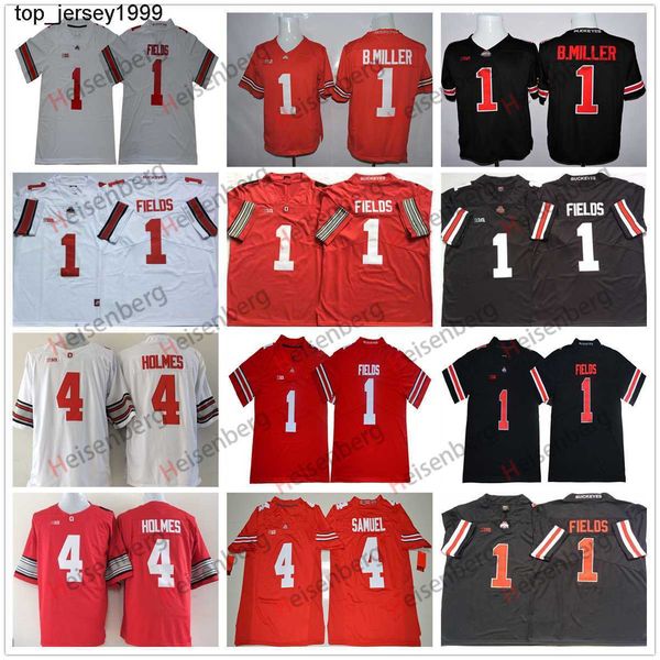 

ncaa college ohio state buckeyes football jerseys 1 braxton miller 1 justin fields 4 curtis samuel santonio holmes jersey, Black;red