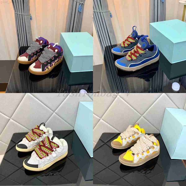 

designer shoes men women fashion casual shoes laceup extraordinary sneaker embossed leather curb sneakers calfskin rubber nappa platformsole, Black