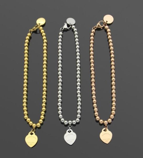 

luxury beaded bracelets designer chain women necklace bracelet classic heart set 18k gold girl valentine039s day love gift stai5720397, Black