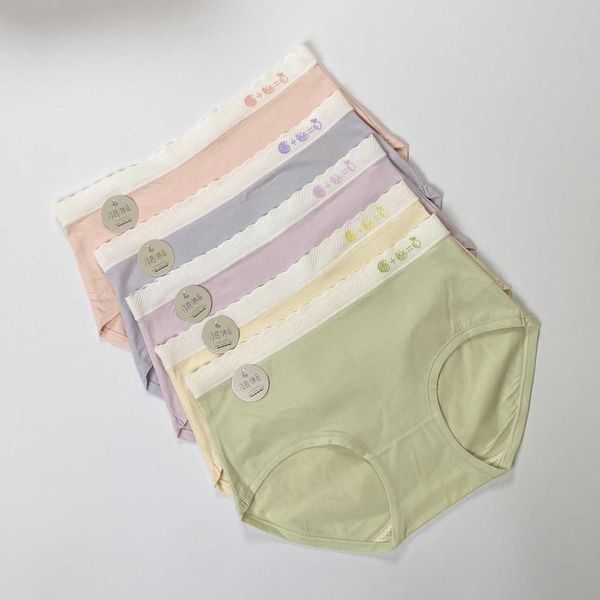 

2023 new xiqi girls' little orange rc cotton mo underwear breathable bubble silk bottom low waist women's triangle, Black;pink