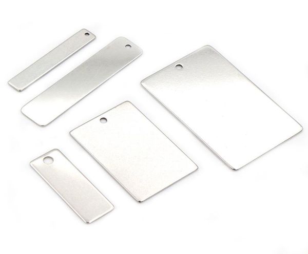 

accessories jewelry 10pclot no fade 316 stainless steel rectangle charms for necklace pendant diy jewelry making6990429, Silver