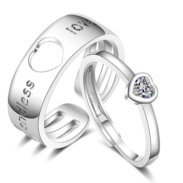 

selling love ring matching couple rings for men and women adjustable rings, Silver