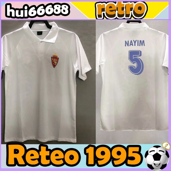 

retro 1994 1995 retro zaragoza soccer jersey nayim higuera pardeza aguado padua 94 95 home white men football shirt uniforms, Black;yellow