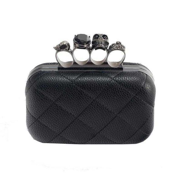

style hand held skull ring retro dinner bag chain shoulder womens