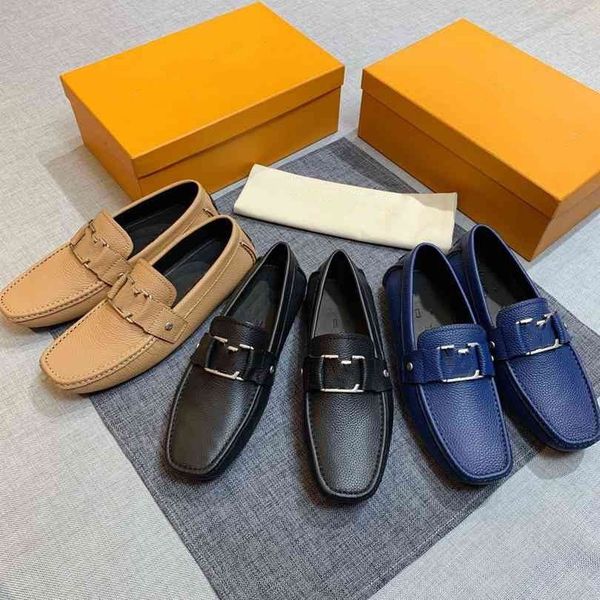 

luxurious rand new men casual shoes men leather designer loafers soft moccasins non-slip flats driving shoes fashion men shoes size 38-46, Black