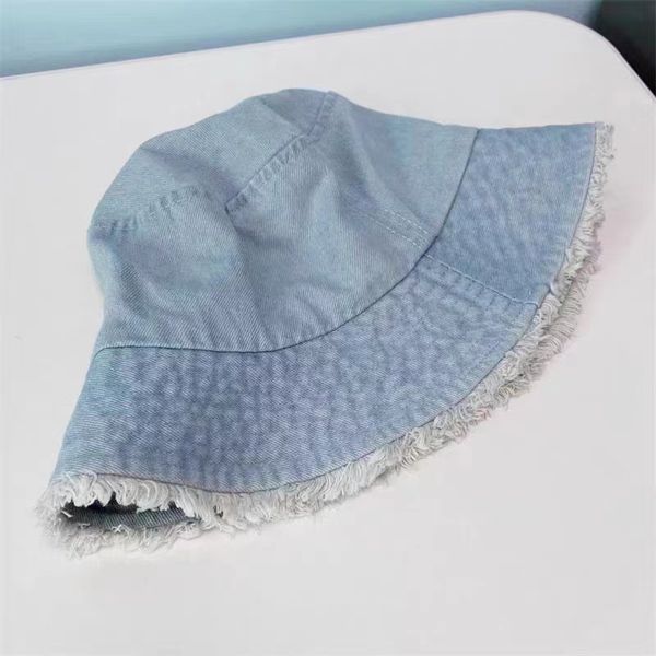 

denim retro fur brimmed fisherman hat for outing sun hat, Blue;gray
