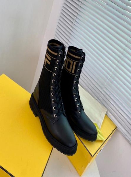 

zucca logo cuff ribbed socklike flats ankle combat boots rockoko stretchknit black leather lace up biker booties for women luxur4130214