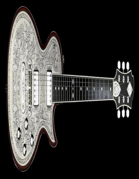 

super rare maitis casimere mfp24 metal front natural electric guitar flower 513218