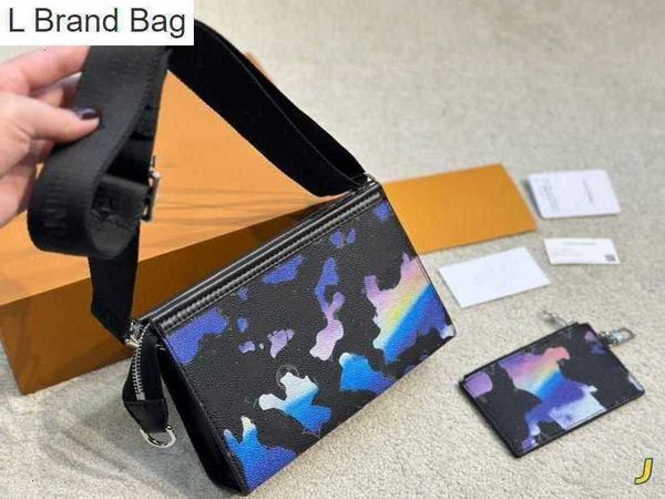 

l brand bag designer fashion luxury purses shoulder bags genuine leather men pochette voyage handbag travel toiletry pouch mens clutch bag w, Black