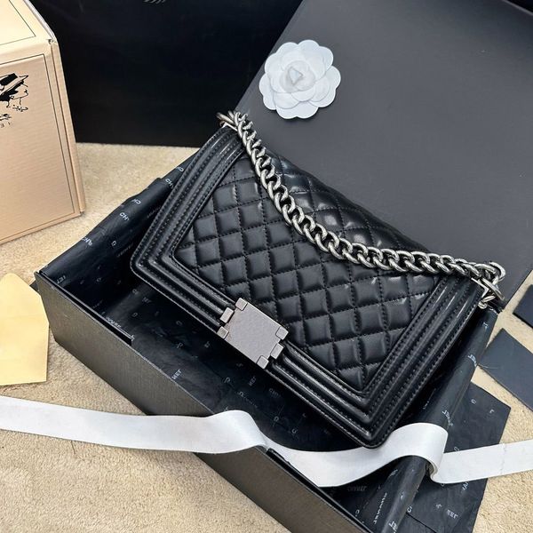 

women luxurys designers bags le boy fashion shoulder bag handbags genuine leather womens brand messenger bag casual multi-color chain crossb