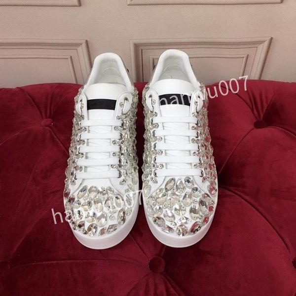 

2023 new designer sneakers calfskin casual shoes leather trainers all-match stylist sneaker leisure shoes platform lace-up, Black