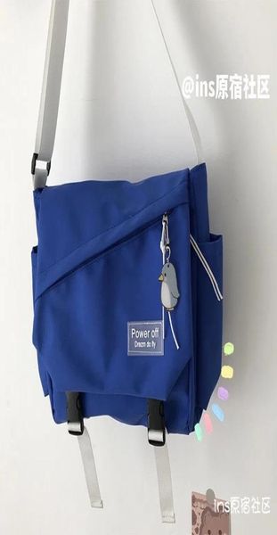 

women blue large capacity crossbody bag female college students class bag korean version of oneshoulder schoolbag male6543498