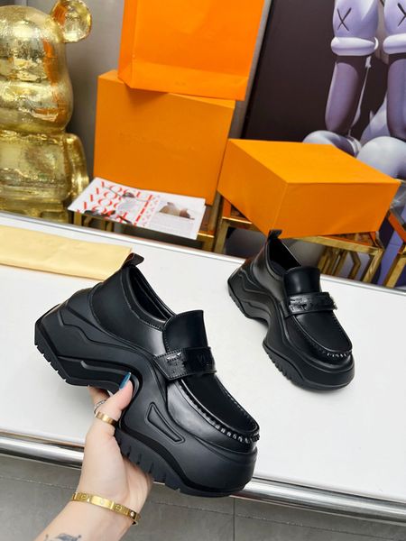 

new men womens fashion shoes lace-up flat platform designer sneaker black genuine leather air cushion sneakers 0523