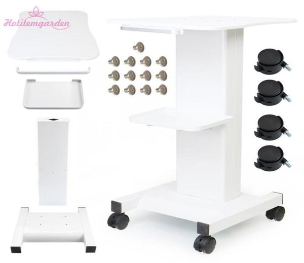 

iron white colors trolley rolling stand assembled for cavitation ipl radio frequency beauty center machine assembled trolley7739836
