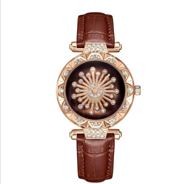 

womens watch watches luxury waterproof quartz-battery leather 30mm watch, Slivery;brown
