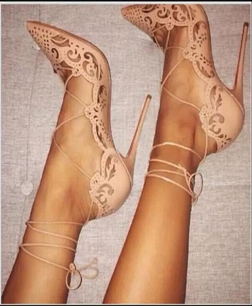 

fashion women sandals impera lasercut pump high heels pointed toe cutouts wedding shoes woman7225233, Black