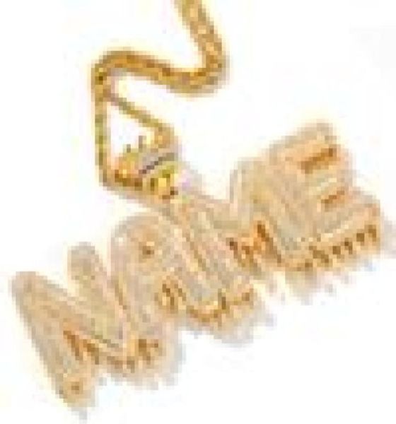 

customize tennis graduated pendant necklace men drip bubble intial letter silver rose gold commission gift jewelry cuban rope chai5775726, Black