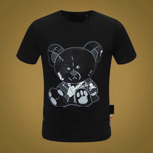 

mens tshirts men designer plein bear skull diamond t shirt short sleeve dollar brown bear brand tee oneck skulls tshirt tees pb 125iqh, White;black