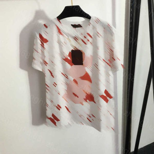 

23ss tee womens t-shirt womens designer clothing round neck pure cotton presbyopia logo alphabet rabbit print short sleeve t-shirt womens cl, White
