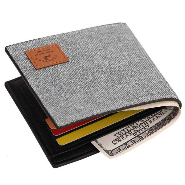 

mens wallet card holder wholesale short pu leather canvas guangzhou, Red;black