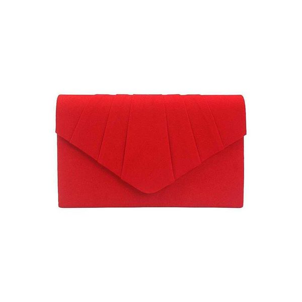 

womens fashion bags style solid color velvet pleated clutch dinner bag