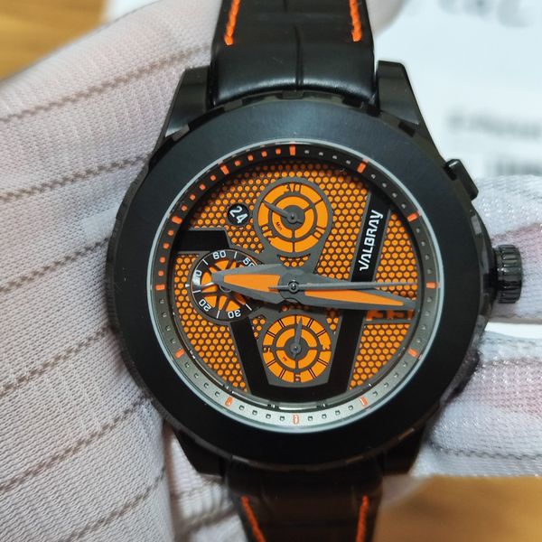 

46mm automatic 7750 chronograph satch men watch mens wristwatch cool designer argentique oculus valbray el1 tnk sapphire waterproof, Slivery;brown