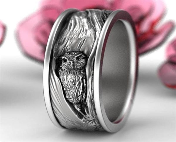 

vintage 925 sterling silver tree wood owl ring anniversary gift engagement wedding jewelry rings size 6 139464416