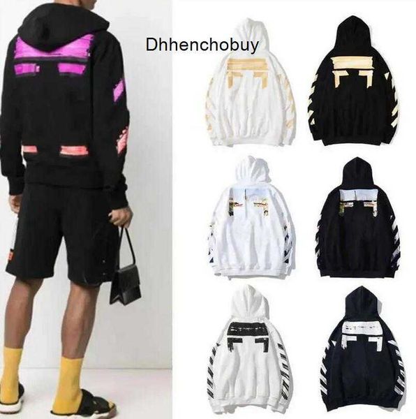 

men's hoodies winter hip hop men offs streetwear letter hoodie man s designers hooded skateboards white hoody high street pullover swea, Black
