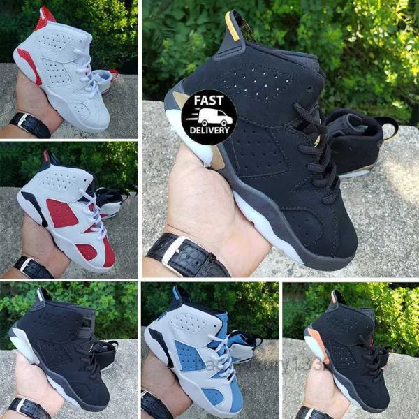 

6s 6 kid shoes children preschool ps athletic dmp unc red oreo outdoor baby designer sneaker trainers toddler girl tod pour enfant sapat pcg, Black