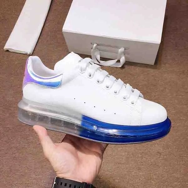 

luxurious designer men casual shoes leather sneaker women's transparent sole oversized sneakers platform trainers size 36-44 box, Black