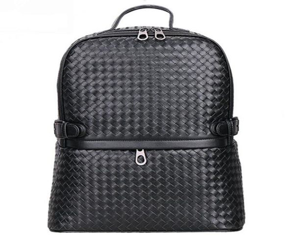 

vintage hand weaving genuine leather backpacks men women school backpacks travel bags big canvas backpack large lapbook bag ha1982641