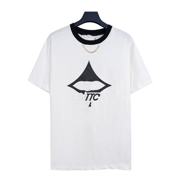 

men's t-shirt 2023 fashionable men's t-shirts lvity cotton anti-wrinkle printed alphabet couple viutonity casual wear student shor, White;black