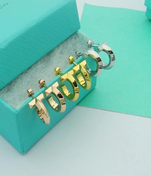 

luxury c shape earring circle half smooth surface earrings designer fashion stainless steel jewelry couple valentines gift with bo3585167, Golden;silver