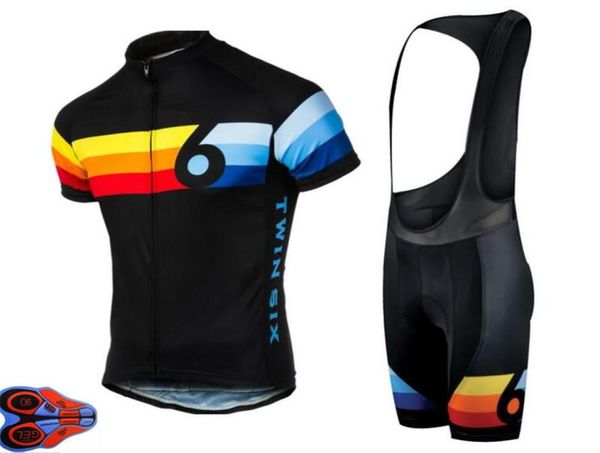 

racing sets pro team twin six race cycling jersey 6 ropa ciclismo quickdry sports clothing bicycle bib shorts 9d gel pad6084556, Black;blue
