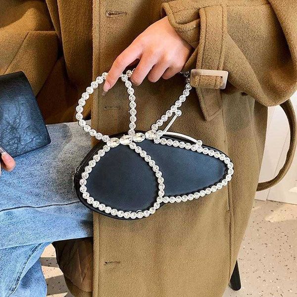 

internet celebrity shiny diamond dinner bag gem mobile phone special interest design embedded hand