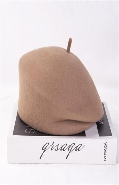

berets elegant solid winter hat beret women wool felt beanie french dress ladies pillbox camel black white fascinator5693558, Blue;gray