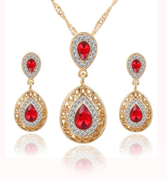 

red crystal wedding bridal jewelry set designer neck bridesmaid jewelry accessories bridal accessories set necklaceearrings5729720, White