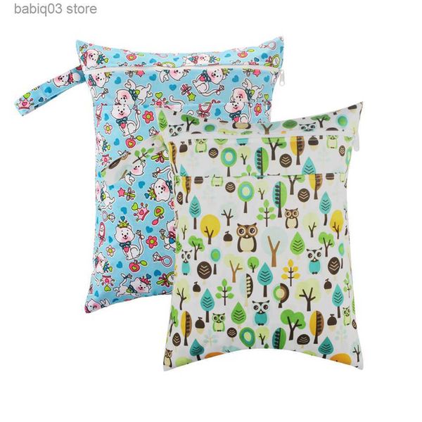 

diaper bags pororo wet dry diaper bags pouch with double pockets waterproof baby nappy maternity bag size 30*40cm mother-kids gift t230526