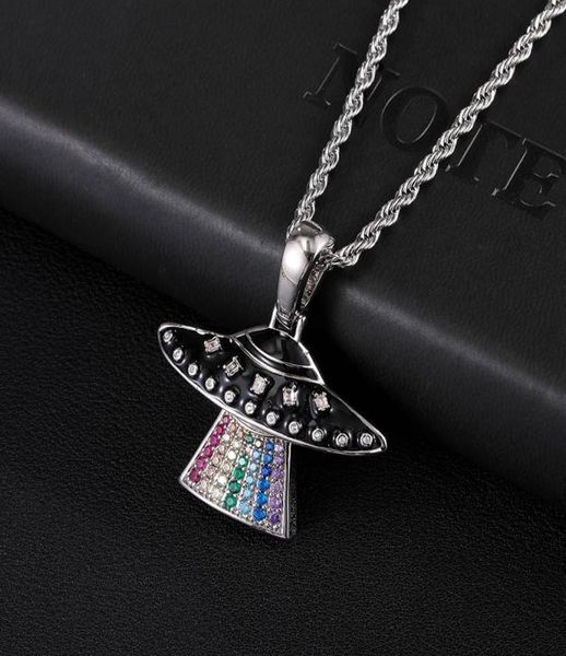 

dz micro paved colorful cubic zirconia alien pendant necklace for men039s hip hop iced out jewelry bijoux2505573, Silver
