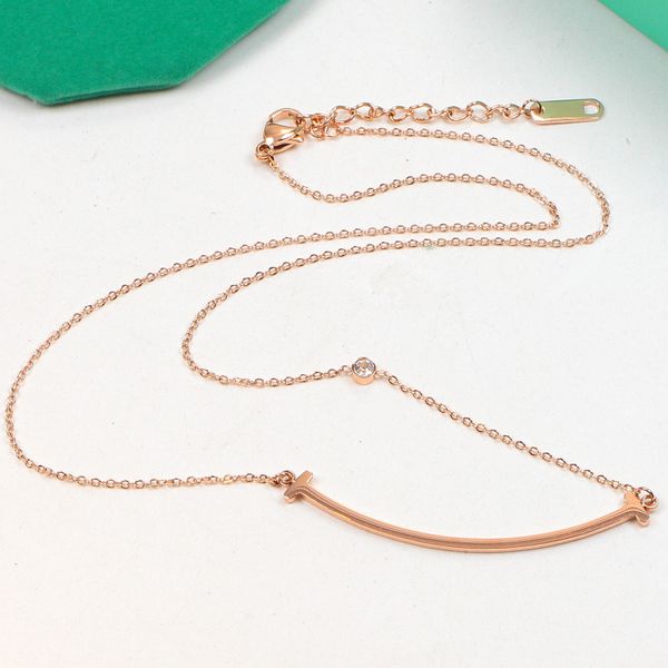 

fashion brand t pendant necklace new product charm smile designer necklace for women 18k gold luxury jewelry, Silver