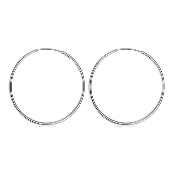 

plated sterling silver glossy round earring djse42 size diameter 50cmbrand new women039s 925 silver plate hoop huggie jewel5445298, Golden;silver