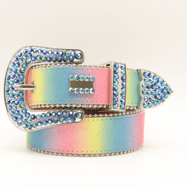 

smooth bb belt for women men designer belts classic simple black red gray rainbow color, Black;brown